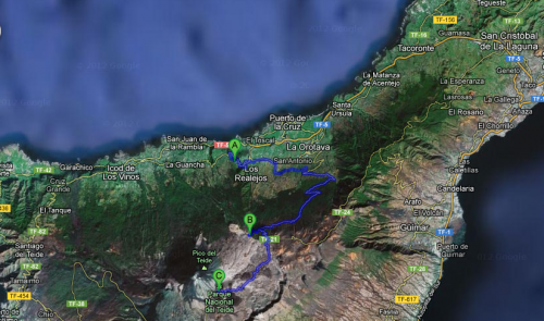 Tigaiga - Curve di Icod l'alto  - risco Blanco, tenerife itinerari, La Corona-la Fortaleza- Teide 